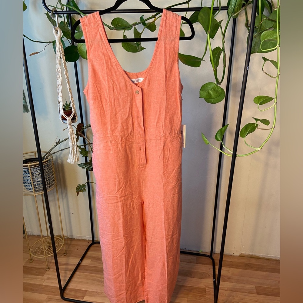 Carve Designs Coral Sleeveless Linen Jumpsuit